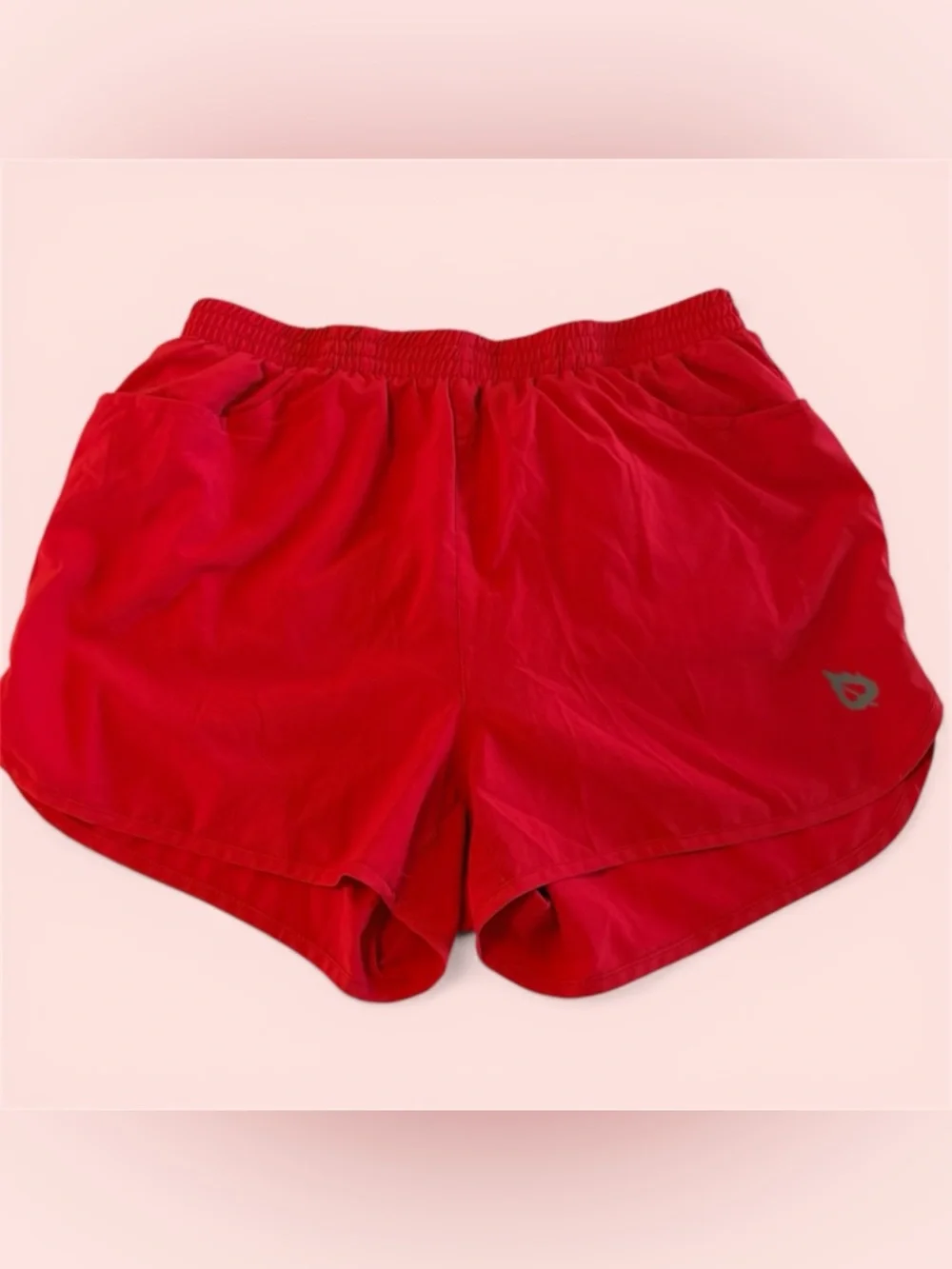 Baleaf Size S Womens Red Stretch Waist Lined Pocket Running Shorts, Lightweight - Picture 1 of 15